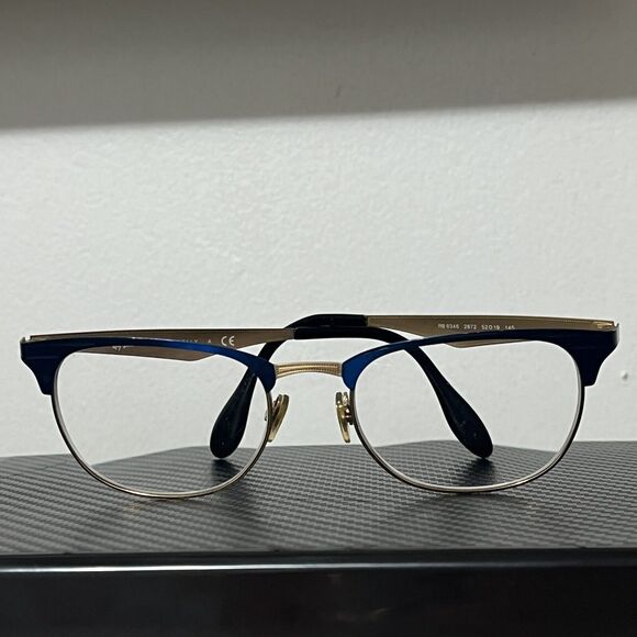 Ray Ban RX 6346-2872 Gold with Royal Blue Eyeglasses Frames Only Discontinued - Picture 3 of 13